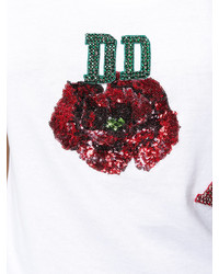 weißes Pailletten Trägershirt von Dolce & Gabbana