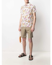 weißes Polohemd mit Blumenmuster von Etro