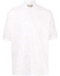 weißes Polohemd mit Paisley-Muster von Drôle De Monsieur