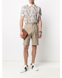 weißes Polohemd mit Paisley-Muster von Etro