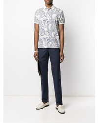 weißes Polohemd mit Paisley-Muster von Etro