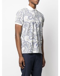 weißes Polohemd mit Paisley-Muster von Etro