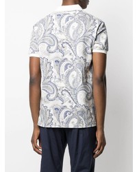 weißes Polohemd mit Paisley-Muster von Etro