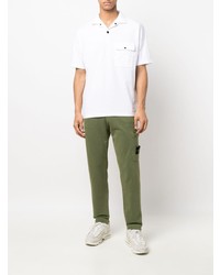 weißes Polohemd von Stone Island