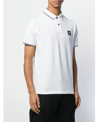 weißes Polohemd von Stone Island