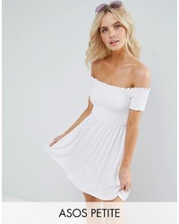 weißes schulterfreies Kleid von Asos