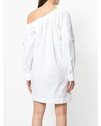 weißes schulterfreies Kleid von MSGM