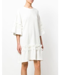 weißes schwingendes Kleid mit Rüschen von McQ Alexander McQueen