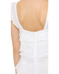 weißes schwingendes Kleid mit Rüschen von BCBGMAXAZRIA