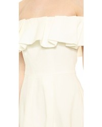 weißes schwingendes Kleid mit Rüschen von Cynthia Rowley