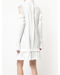 weißes schwingendes Kleid mit Rüschen von Maggie Marilyn