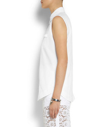 weißes Seide ärmelloses Hemd von Givenchy