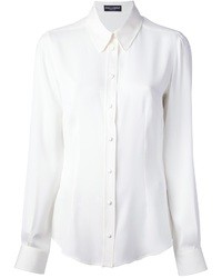 weißes Seide Businesshemd von Dolce & Gabbana
