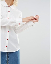 weißes Seide Businesshemd von Love Moschino