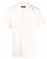 weißes Seide Kurzarmhemd von Ralph Lauren Purple Label