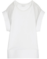 weißes Seide T-Shirt mit einem Rundhalsausschnitt von Giambattista Valli