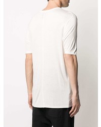 weißes Seide T-Shirt mit einem Rundhalsausschnitt von Thom Krom