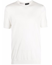 weißes Seide T-Shirt mit einem Rundhalsausschnitt von Low Brand