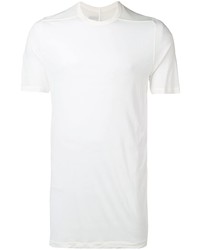 weißes Seide T-Shirt mit einem Rundhalsausschnitt von Rick Owens