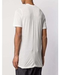 weißes Seide T-Shirt mit einem Rundhalsausschnitt von Rick Owens