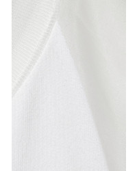 weißes Seide T-Shirt mit einem Rundhalsausschnitt von Giambattista Valli