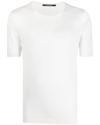 weißes Seide T-Shirt mit einem Rundhalsausschnitt von Tagliatore