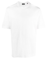 weißes Seide T-Shirt mit einem Rundhalsausschnitt von Zegna
