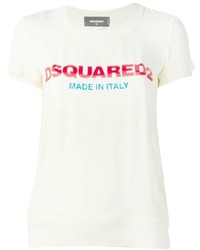 weißes Seide T-shirt von Dsquared2