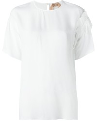 weißes Seide T-shirt von No.21