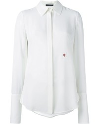 weißes Seidehemd von Alexander McQueen