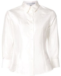 weißes Seidehemd von Carolina Herrera