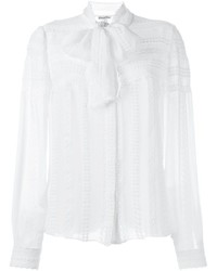 weißes Seidehemd von Oscar de la Renta