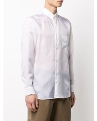 weißes Seidelangarmhemd von Comme Des Garcons SHIRT