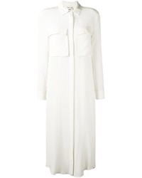 weißes Seideshirtkleid von Semi-Couture