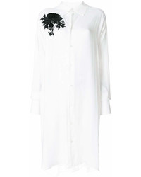 weißes Shirtkleid mit Blumenmuster von Ann Demeulemeester