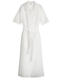 weißes Shirtkleid mit Vichy-Muster