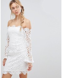 weißes figurbetontes Kleid aus Spitze von Glamorous
