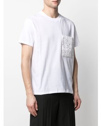 weißes Spitze T-Shirt mit einem Rundhalsausschnitt von Valentino