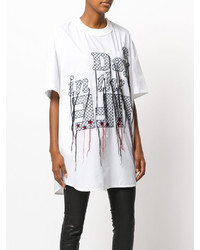 weißes Spitze T-shirt von Sacai