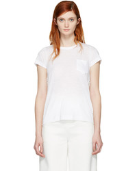 weißes Spitze T-shirt von Sacai
