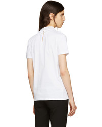 weißes Spitze T-shirt von Miu Miu