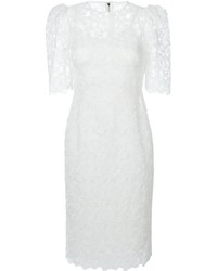 weißes Spitzekleid mit Blumenmuster von Dolce & Gabbana