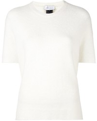 weißes Strick Mohair T-shirt von Christian Wijnants