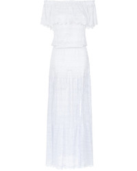 weißes Strick schulterfreies Kleid von Cecilia Prado