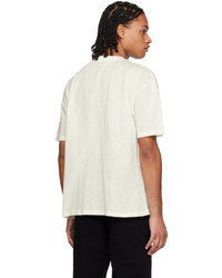 weißes Strick T-Shirt mit einem Rundhalsausschnitt aus Netzstoff von A.P.C.