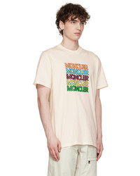 weißes Strick T-Shirt mit einem Rundhalsausschnitt von Moncler Genius
