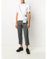 weißes Strick T-Shirt mit einem Rundhalsausschnitt von Thom Browne