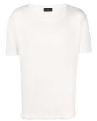 weißes Strick T-Shirt mit einem Rundhalsausschnitt von Alanui