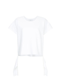 weißes Strick T-Shirt mit einem Rundhalsausschnitt von ASTRAET