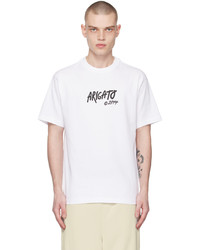 weißes Strick T-Shirt mit einem Rundhalsausschnitt von Axel Arigato
